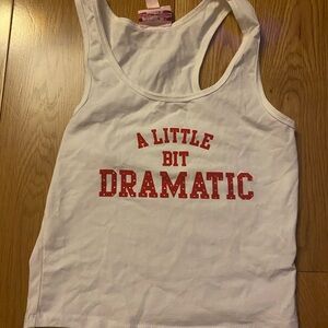 A Little Bit Dramatic White Tank Top